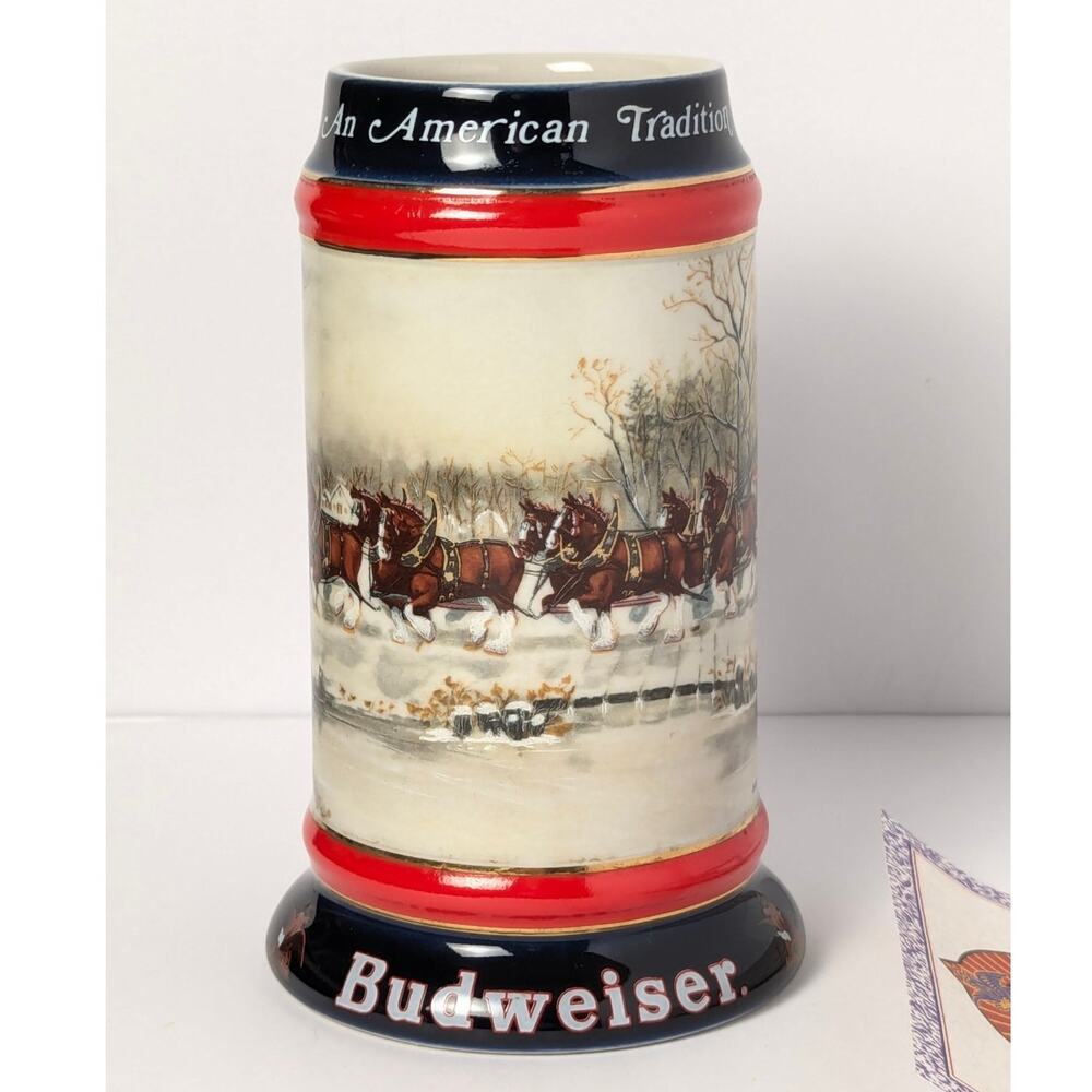 Vintage Budweiser Clydesdale Collector Stein with Certificate of Authenticity